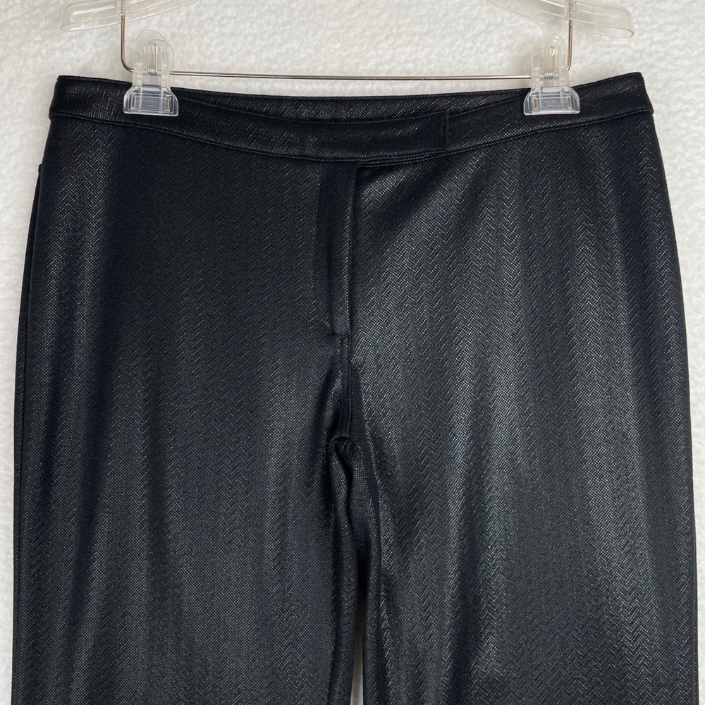 Express Black Herringbone Metallic Shimmer Straight Leg Trousers Pants 11/12
